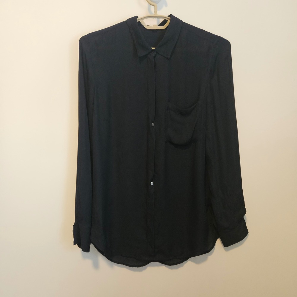 J. Crew Silk Button Up Shirt Blouse Size 10 Quiet Luxury Capsule Office Basic